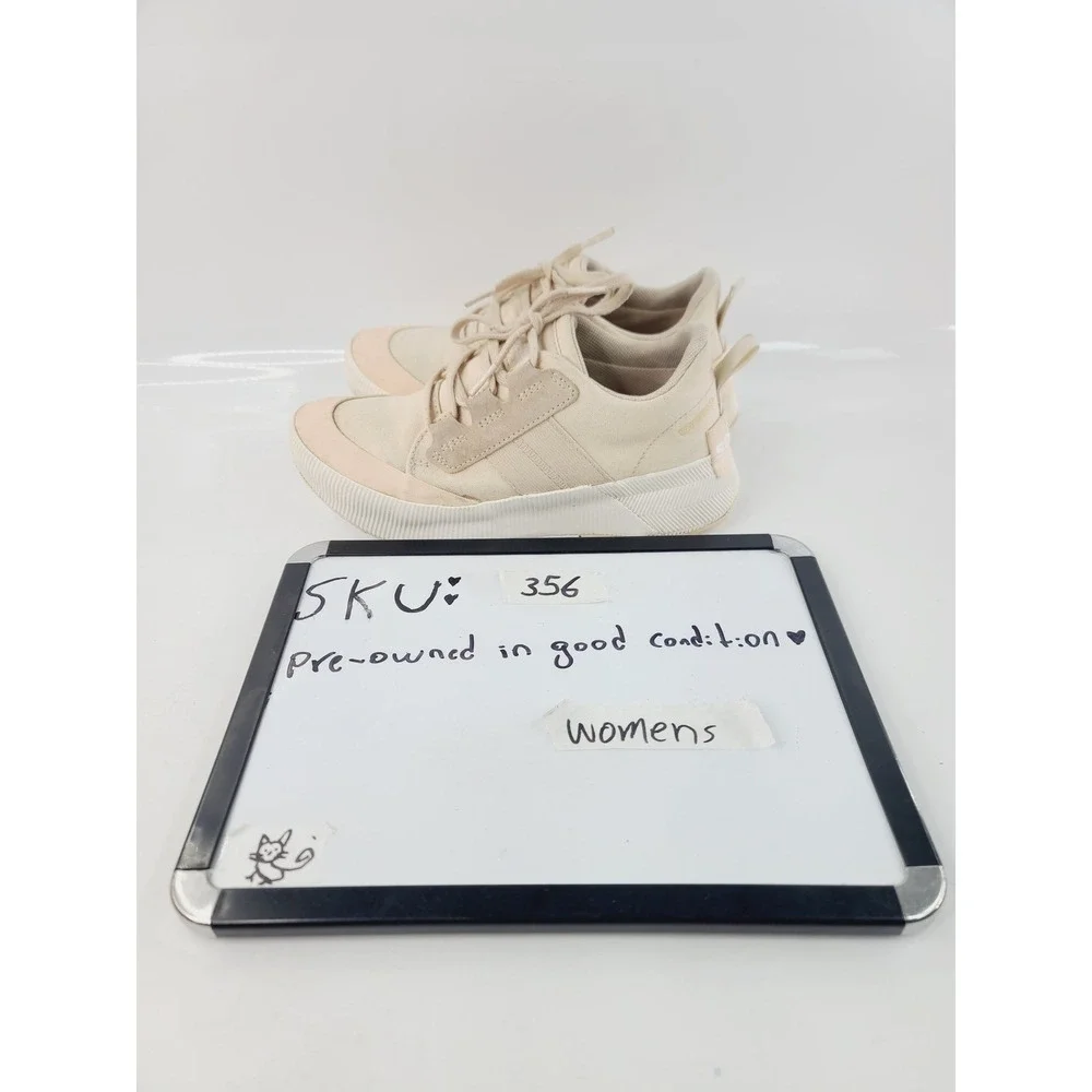 SOREL, Lace Up Casual, Lifestyle, Athletic Sneakers, Women, Size 7, Cream White.